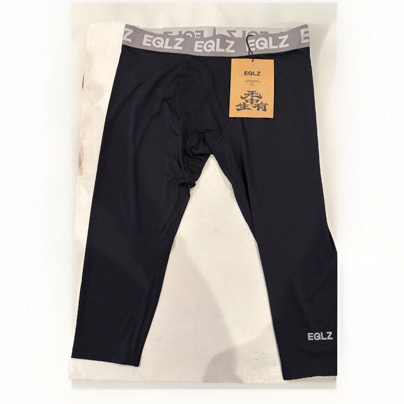 BIG & TALL MENS Stretch Leggings Eglz Black Size 4XL NEW WITH TAGS - Picture 1 of 9